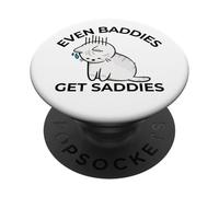 Anche i cattivi ottengono la salute mentale del gatto triste PopSockets PopGrip Adesivo