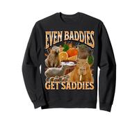 Anche i cattivi ottengono tristi divertente Capybara Meme Bootleg Y2K Felpa