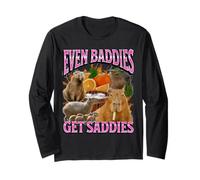 Anche i cattivi ottengono tristi divertente Capybara Meme Bootleg Y2K Maglia a Manica