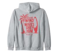 Anche il vento e le onde obbediscono a lui Christian Surfing Ocean Felpa con Cappuccio