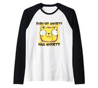 Anche la mia ansia ha ansia Divertente Orso Amanti Introversi Maglia con Maniche Raglan