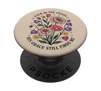 Anche nel caos sua grazia mi trova ancora cristiano floreale PopSockets PopGrip Adesivo