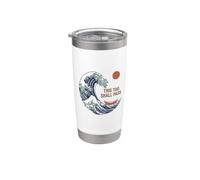 Anche questo passerà la salute mentale giapponese Woodblock Wave Bicchiere termico in acciaio inox doppia parete