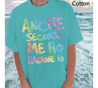 ANCHE SECONDO ME HO RAGIONE IO Maglietta larga da donna con stampa a caratteri arcobaleno, top estivo, serie K-Pop Warrior, top in puro cotone, abbigliamento da donna, abbigliamento estivo da donna, m