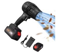 Anchester Turbo Jet Blower, Cordless Turbo Super Power Air Duster, 380000 RPM Handheld Car Dryer Air Blower, Stepless Speed Regulation Portable Dust Cleaner (Black+2 Batteries)