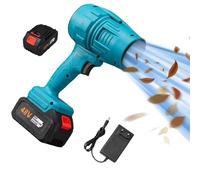 Anchester Turbo Jet Blower, Cordless Turbo Super Power Air Duster, 380000 RPM Handheld Car Dryer Air Blower, Stepless Speed Regulation Portable Dust Cleaner (Blue+2 Batteries)