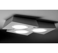 ANCHISE lampada da Soffitto 3 Luci in gesso bianco attacco GX53 l.32x33,8cm