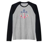 Anchor Boat Cruise Ship American Flag Captain Sailor Maglia con Maniche Raglan