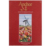 ANCHOR Dutch Tulips Landscape Counted Cross Stitch Kit-12-1/2 X5-1/2 16 Count