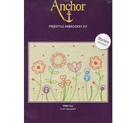 ANCHOR Fleur Free Style Embroidery Kit-6" X7-3/4 Stitched in Cotton Floss