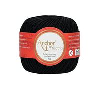 Anchor Freccia - Gomitolo di filo da uncinetto, 100% cotone, Cotone, 00403, Nero