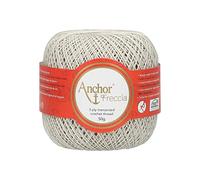 Anchor Freccia - Gomitolo di filo da uncinetto, 100% cotone, spessore 12 00397 bianco.