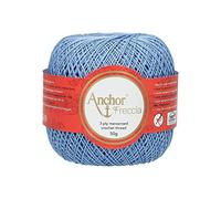 Anchor Freccia - Gomitolo di filo da uncinetto, 100% cotone, spessore 12, Cotone, 00130 blu, Blu