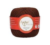 Anchor Freccia - Gomitolo di filo da uncinetto, 100% cotone, spessore 12, Cotone, 00359 marrone, marrone