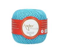 Anchor Freccia - Gomitolo di filo da uncinetto, 100% cotone, spessore 12, Cotone, 01442 blu., Blu