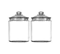 Anchor Hocking Heritage Hill - Barattolo di Vetro con Coperchio, Trasparente, Set di 2