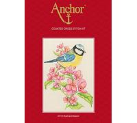 Anchor Kit punto croce: antipasto: Bluetit e fiore, multicolore, 23 x 16 cm