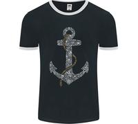 Anchor Sailor Captain Ship Uomo T-Shirt Ringer Fruit of the Loom