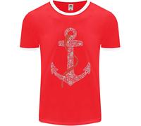 Anchor Sailor Captain Ship Uomo T-Shirt Ringer Fruit of the Loom