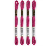 Anchor - Set di 4 matasse Stranded Cotton Mouliné | 100% cotone | Filo da ricamo, punto croce, tela | colore fucsia | Rif 4635000-4EA_00089