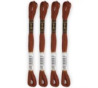 Anchor - Set di 4 matasse Stranded Cotton Mouliné | 100% cotone | Filo da ricamo, punto croce, tela | Colore marrone | Rif 4635000-4EA_00358