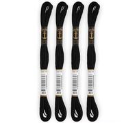 Anchor - Set di 4 matasse Stranded Cotton Mouliné | 100% cotone | Filo da ricamo, punto croce, tela | Colore nero | Rif 4635000-4EA_00403