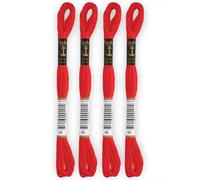 Anchor - Set di 4 matasse Stranded Cotton Mouliné | 100% cotone | Filo da ricamo, punto croce, tela | colore rosso brillante | Rif 4635000-4EA_00046