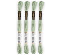 Anchor - Set di 4 matasse Stranded Cotton Mouliné | 100% cotone | Filo da ricamo, punto croce, tela | colore verde acqua | Rif 4635000-4EA_00214