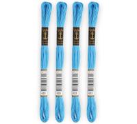 Anchor - Set di 4 matasse Stranded Cotton Mulinato | 100% cotone | Filo da ricamo, punto croce, tela | colore blu | Rif 4635000-4EA_00433