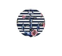 Anchor - Set di 4 sottobicchieri in diatomite assorbenti con rosa nautica, ad asciugatura rapida, per bevande, tazze rotonde, per tavolo, bar, decorazione per la casa