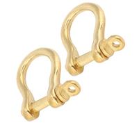 Anchor Shackle Bow Shackle Brass Shackle Premium Heavy Duty U Type Key Ring Hook Secure Connection Buckle for Chains Wire Ropes FOB Keychains Golden Brass 10mm 2 Pack