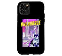 Anchorage Gatto Retro Anime Paesaggio Urbano Alaska USA Custodia per iPhone 11 Pro
