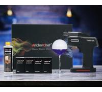 AnchorChef Home Smoking - Pistola infusore per alimenti e bevande, include 4 oli aromatici e bolle commestibili, per migliorare i sapori di carne e bevande, per ristoranti, uso domestico