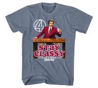 Anchorman Stay Classy Logo T-Shirt Manica Corta Heather Indigo S-2XL Girocollo