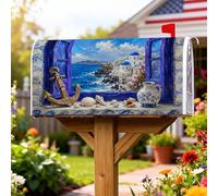 Anchors Coperture magnetiche per cassette postali, copertura per cassetta postale con finestra rustica costiera blu oceano estate per decorazioni per casa e giardino, 45,7 x 53,3 cm