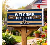 Anchors Coperture magnetiche per cassette postali, nautiche rustiche remi, corda estiva blu navy, decorazioni per cassetta postale per la decorazione del portico anteriore, 45,7 x 53,7 cm