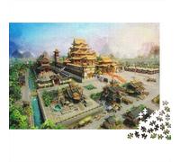 Ancient Architecture Puzzles 1000 Pezzi Materiale Riciclabile Thai Temple Anziani Puzzles Educativo Gioco Decompressione Parent Child Gioco Props 52x38cm/1000pcs