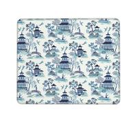 Ancient Blue And White Chinese Folk Chinoiserie Style Mouse Pad Portatile Tappetino Scrivania Comodo Tappetino per Mouse per Accessori Scrivania Gaming Lavoro 25X30Cm
