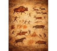 Ancient Cave Art Notebook - Lined Journal 8.5 x 11 with 110 Pages: Prehistoric Rock Painting Cover Notebook for Writing, Journaling, Study and Notes