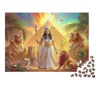 Ancient Egypt Queen Colourful Queen & Cats 1000 Pieces Jigsaw Puzzles Adults Fun Brainteasing Home Activity 38x26cm/1000pcs