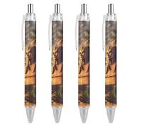 Ancient Egypt Secrets - Penne a sfera retrattili con inchiostro blu a forma di piramide e sfinge, scrittura fluida, 4 pezzi