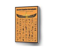 Ancient Egyptian Hieroglyphs and Symbols Canvas, Vintage Mythology Wall Art for Home Office(Unframed,16x24inch(40x60cm))