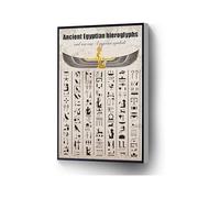 Ancient Egyptian Hieroglyphs and Symbols Canvas, Vintage Mythology Wall Art for Home Study(Unframed,16x24inch(40x60cm))