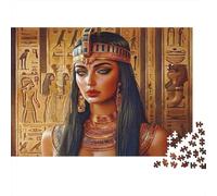 Ancient Egyptian Queen 1000 Pezzi Donna Geroglifici Cartone Riciclato Puzzle Adulti Gioco Educativo Antistress Decorazione Murale Regalo Relax Creatività 52x38cm