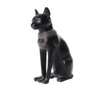 Ancient Egyptian Small Bastet Goddess desktop statue Black Gold Finish