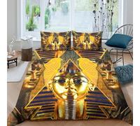 Ancient EgyptSet Di Copripiumino ultra microfibra Set di 3 Pezzi stampa 3D con cerniera Symbolic Art Design copripiumino incluso federe aiosa ultra morbido for coppie Super king（260x220cm）