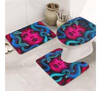 Ancient Greece Snake Q-Ueen Medusa Art Set Di Tappetini Da Bagno 3 Pezzi Antiscivolo Tappetino Da Bagno Resistente Zerbino Per Toeletta Doccia La Casa