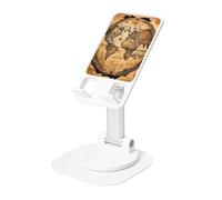 Ancient Map World Globe Supporto per telefono cellulare con angolo di altezza regolabile a 360 ° Supporto per telefono portatile pieghevole da scrivania accessori da ufficio compatibile con tutti i