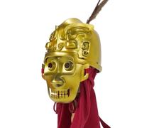 Ancient Shang Dynasty Bronze-Style Helmet Replica | Wearable Model for, Display & DIY | Historical Armour(Golden helmet and mask)