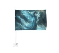 Ancient Spirit Woman con altalene sulle onde bandiera auto clip finestra esterna 30x45 cm doppio lato decorazione auto